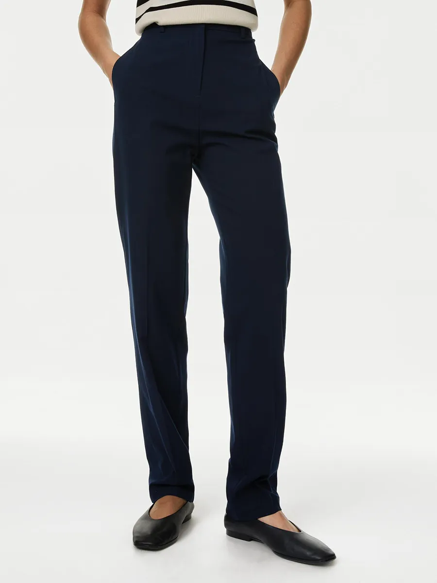 MARKS & SPENCER Women Trousers Straight Leg With Stretch