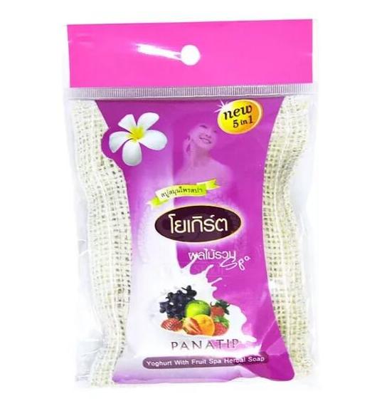 Фруктовое мыло в мочалке с йогуртом Panatip 75 гр