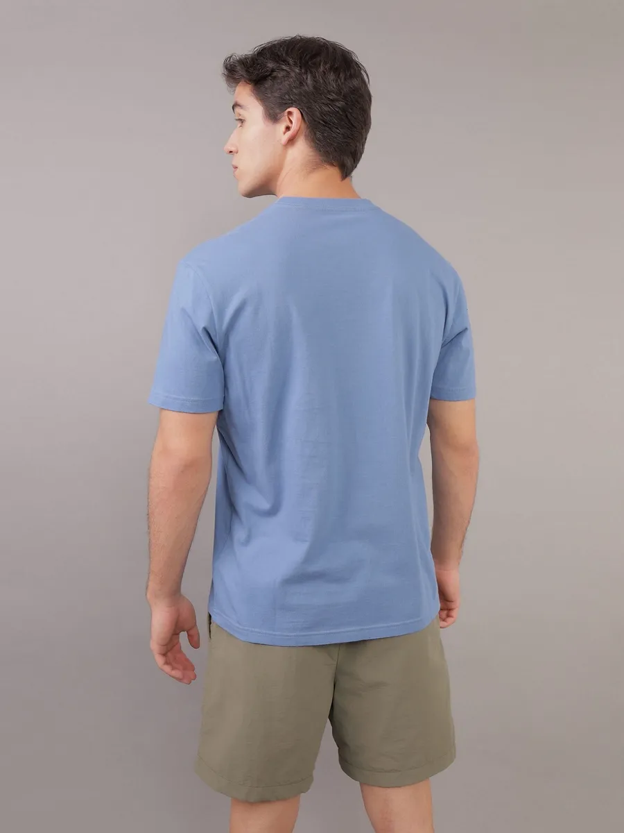 AMERICAN EAGLE MEN G SS 1 SET IN TEE- PC DYE + SERIOUSLY SOFT WASH 400 BLUE