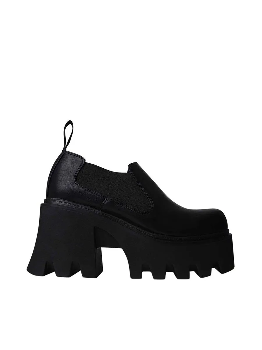 VILLAINS SF YEVA Women's Platform Chelsea Boots BLACK
