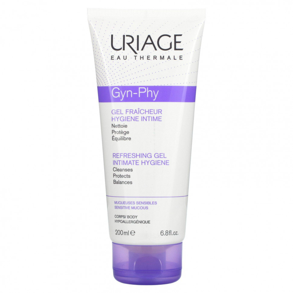 Uriage, Gyn-Phy, освежающий гель для интимной гигиены, 200 мл (6,8 жидк. Унции)