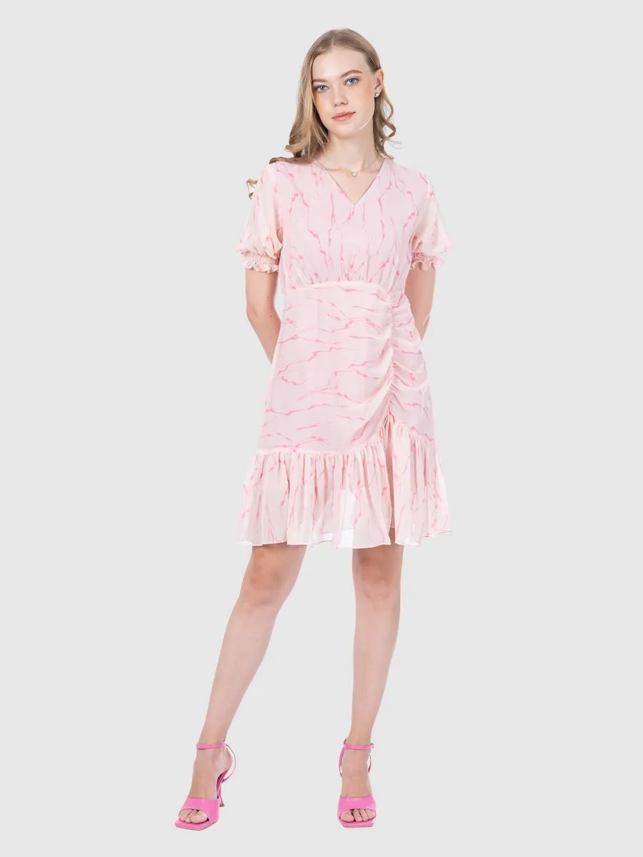 AMILA Women Dress Chiffon Angora Pink