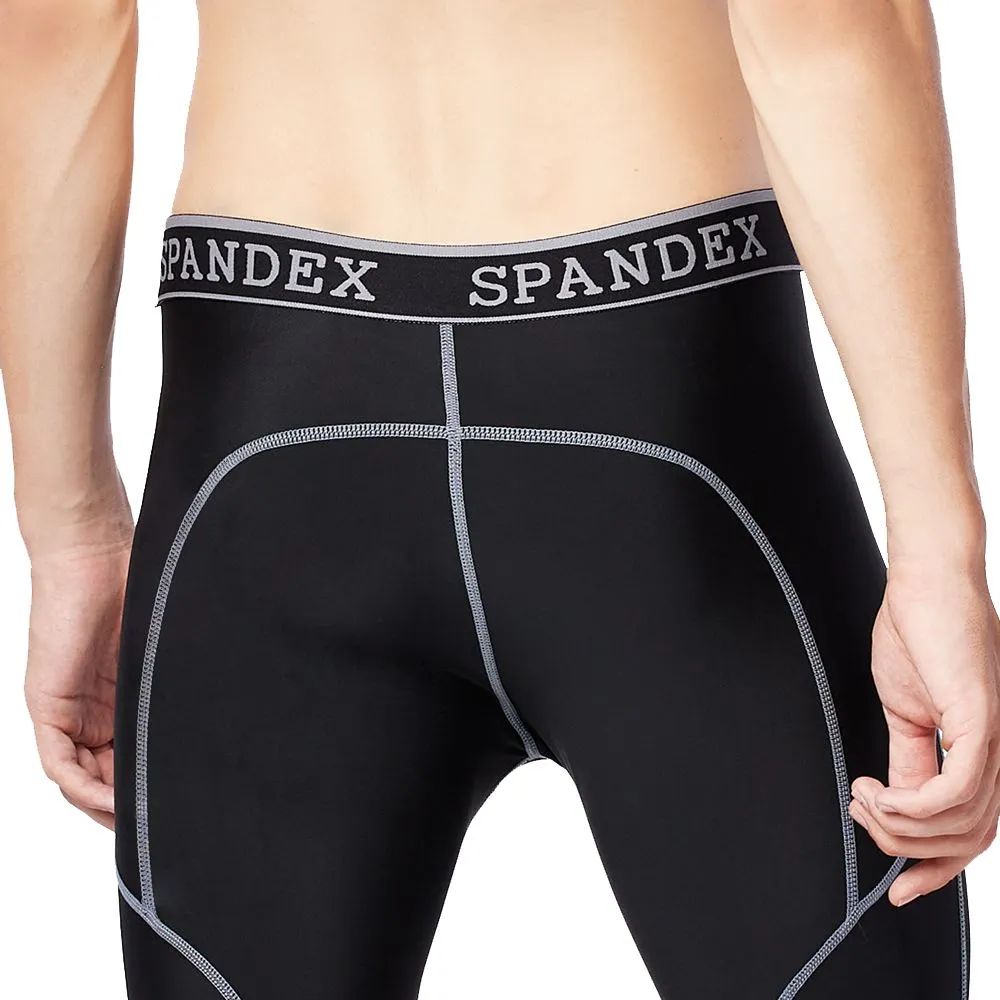 SPANDEX Black/Grey-HP002-Compression 3/4 pants