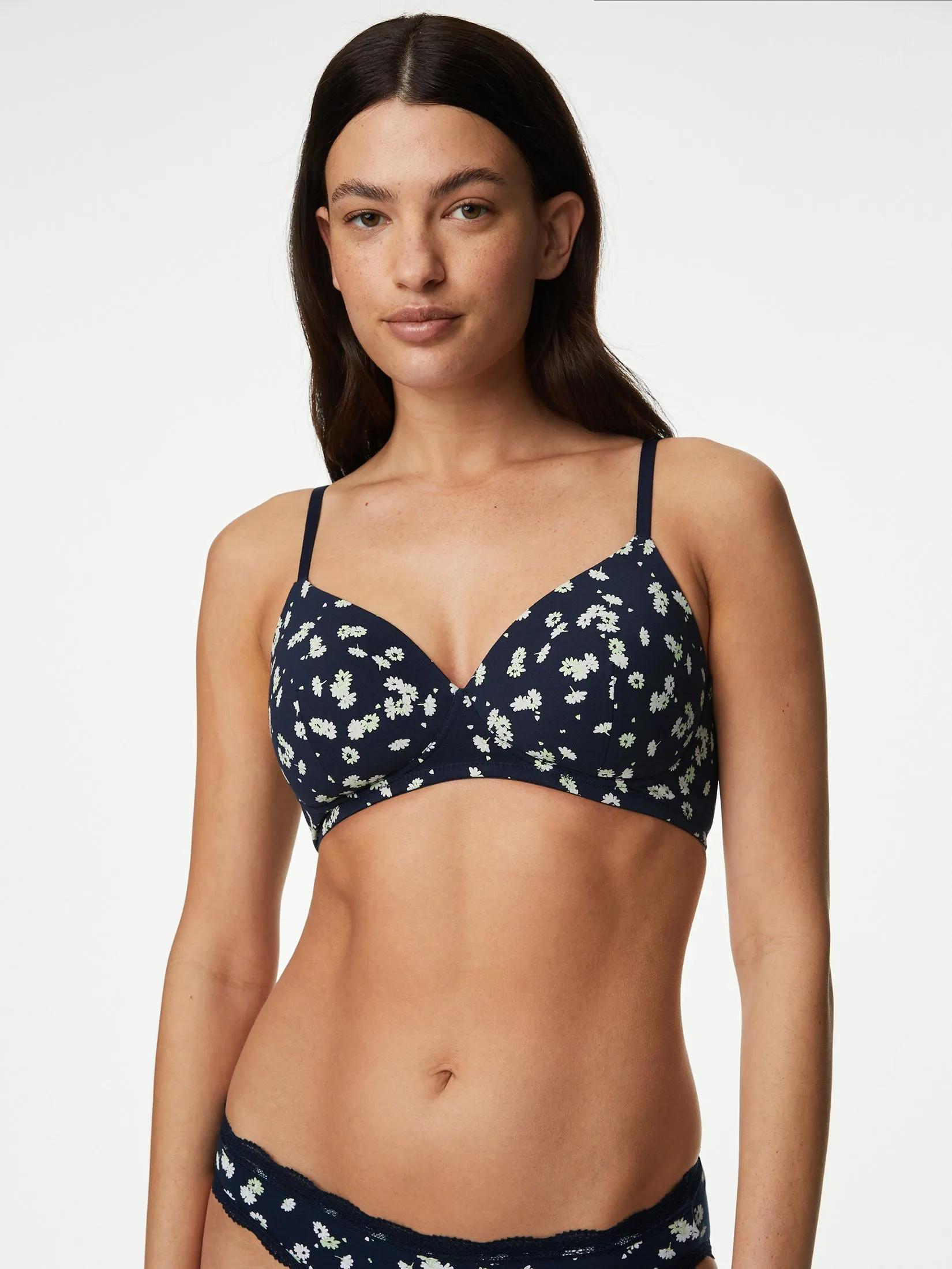 MARKS & SPENCER Women T-Shirt Bra Cotton Non-Wired Full Cup 3pk Multi-Color