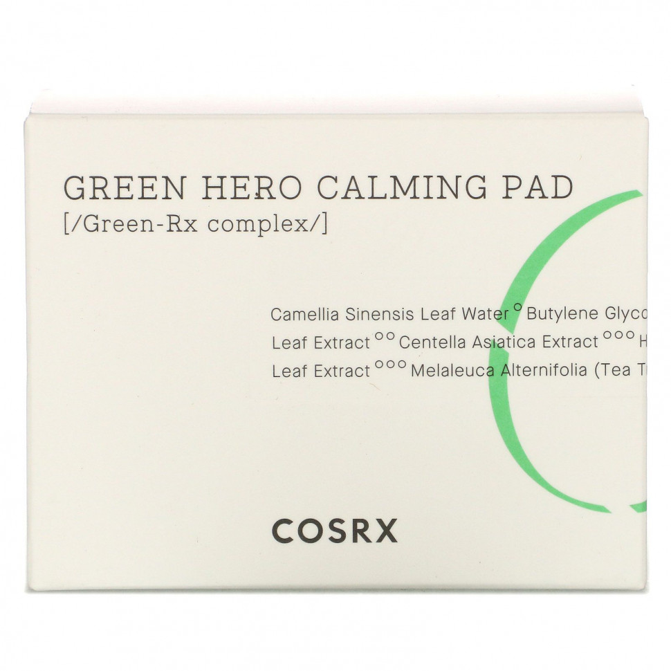 Cosrx, One Step Green Hero Calming Pad, успокаивающие диски, 70 шт., 135 мл (4,56 жидк. унции)