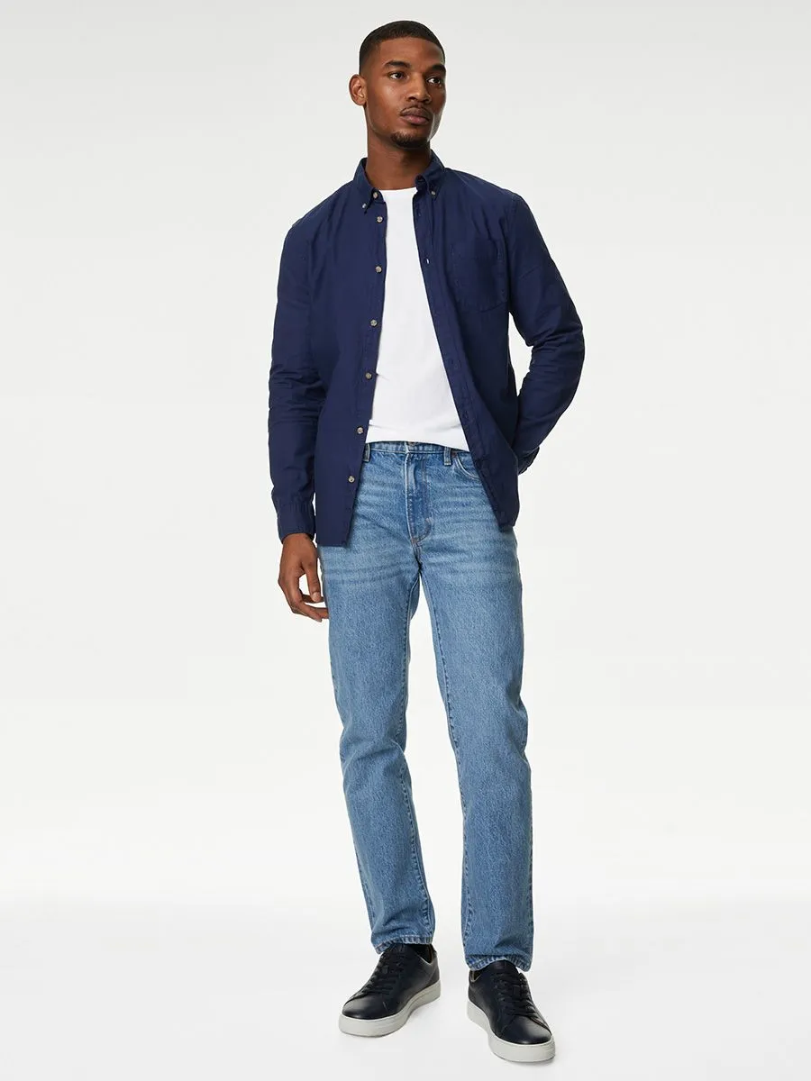 MARKS & SPENCER Men T-Shirt Short Sleeves Regular Fit Pure Cotton Crew Neck