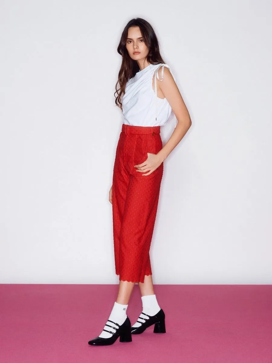 ASV (RS24) Merely Women Culottes Pants Red