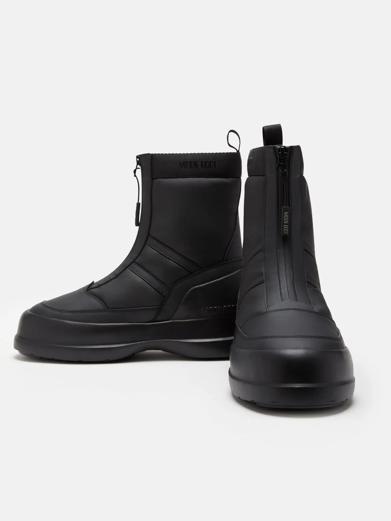 MOON BOOT LUNA BLACK ZIP BOOTS