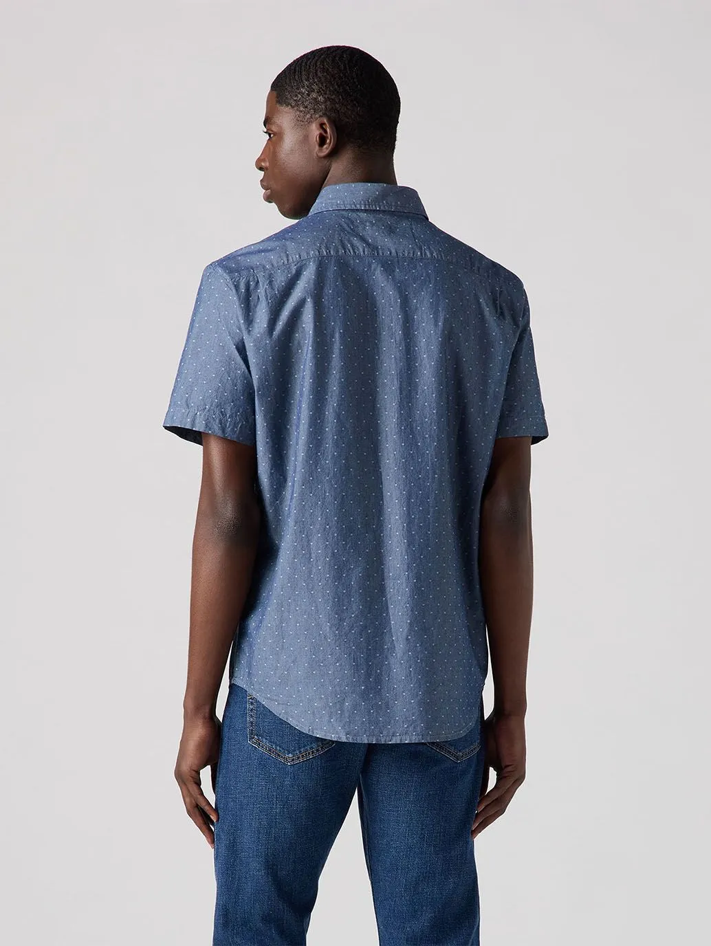 LEVI'S Men's Short-Sleeve Classic Standard Fit Shirt Dark Blue