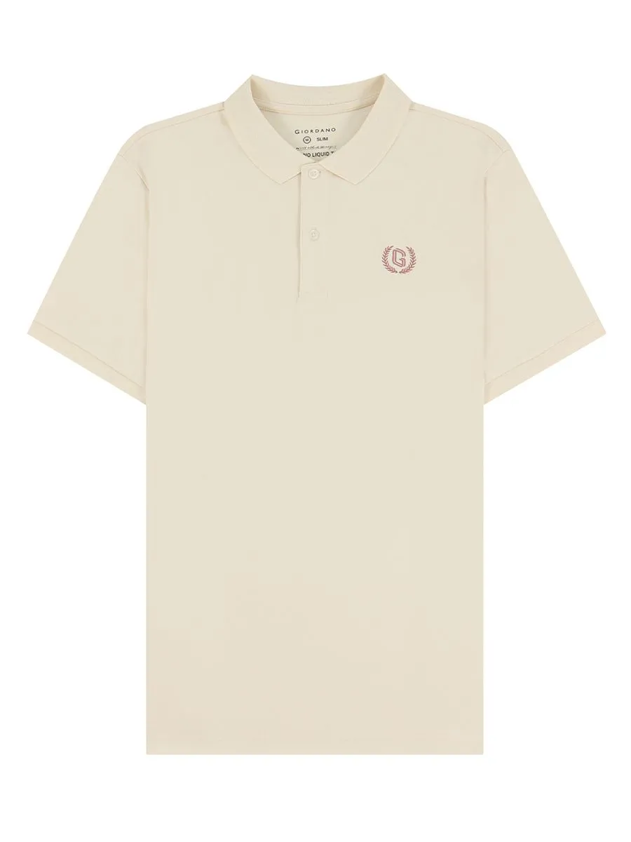 GIORDANO Men's Liquid Touch Polo Whitecap Gray Khaki Size - L