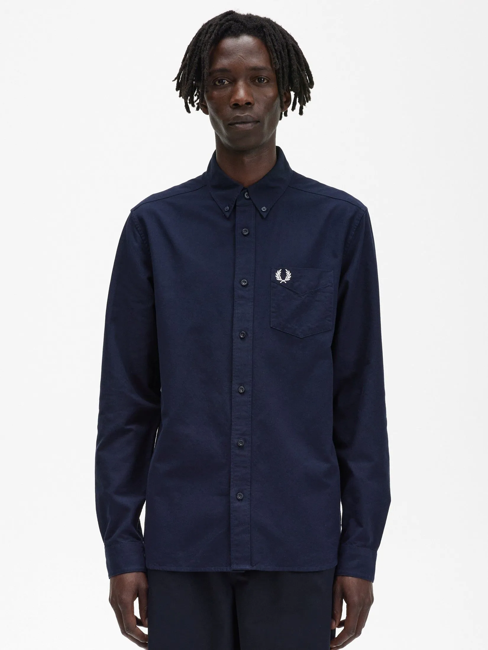 FRED PERRY #Men OXFORDSHIRT Navy Blue