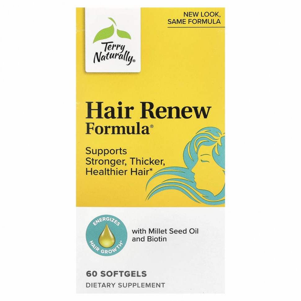 Terry Naturally, Terry Naturally, Hair Renew Formula, формула восстановления волос, 60 желатиновых капсул