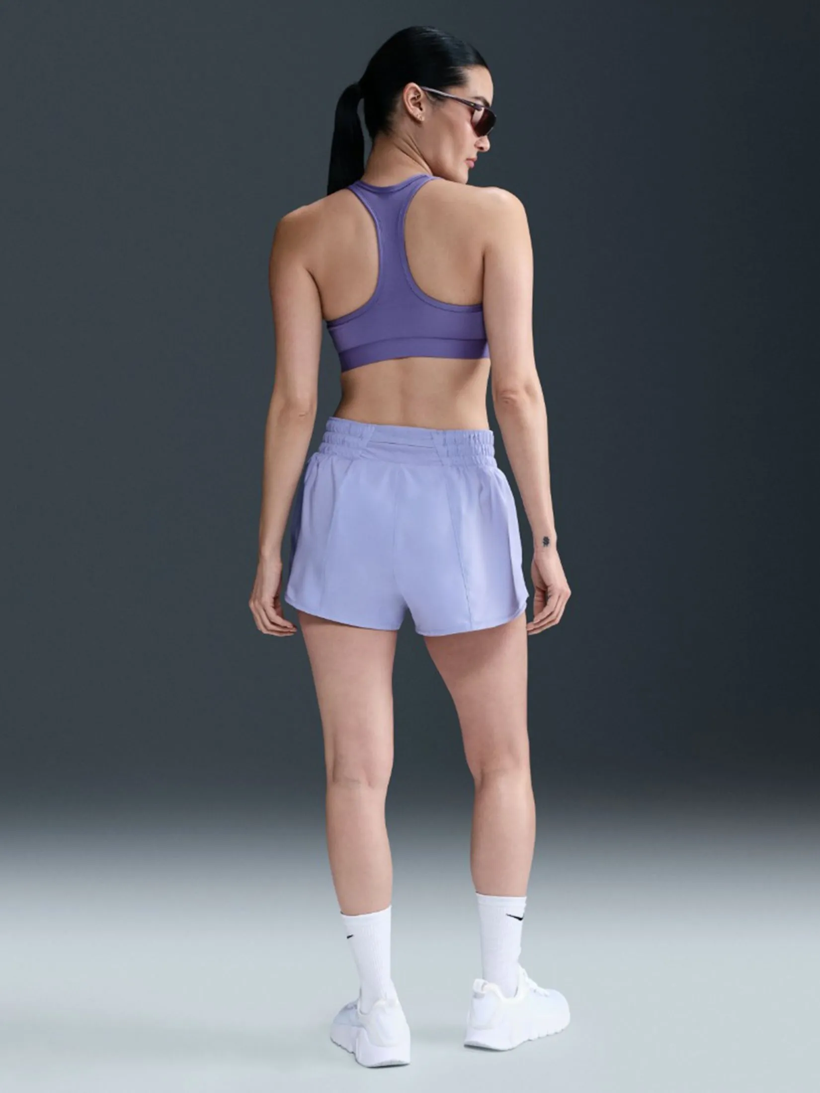 NIKE Women Support Padded Sports Swoosh Medium Dusty Amethyst/White