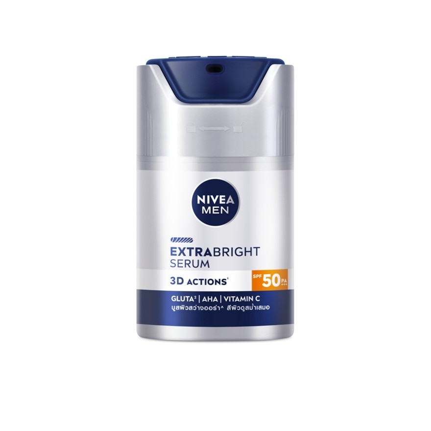 Nivea Men Extra Bright Serum SPF50 PA+++ 50 Ml. เซรั่มบำรุงผิว - White
