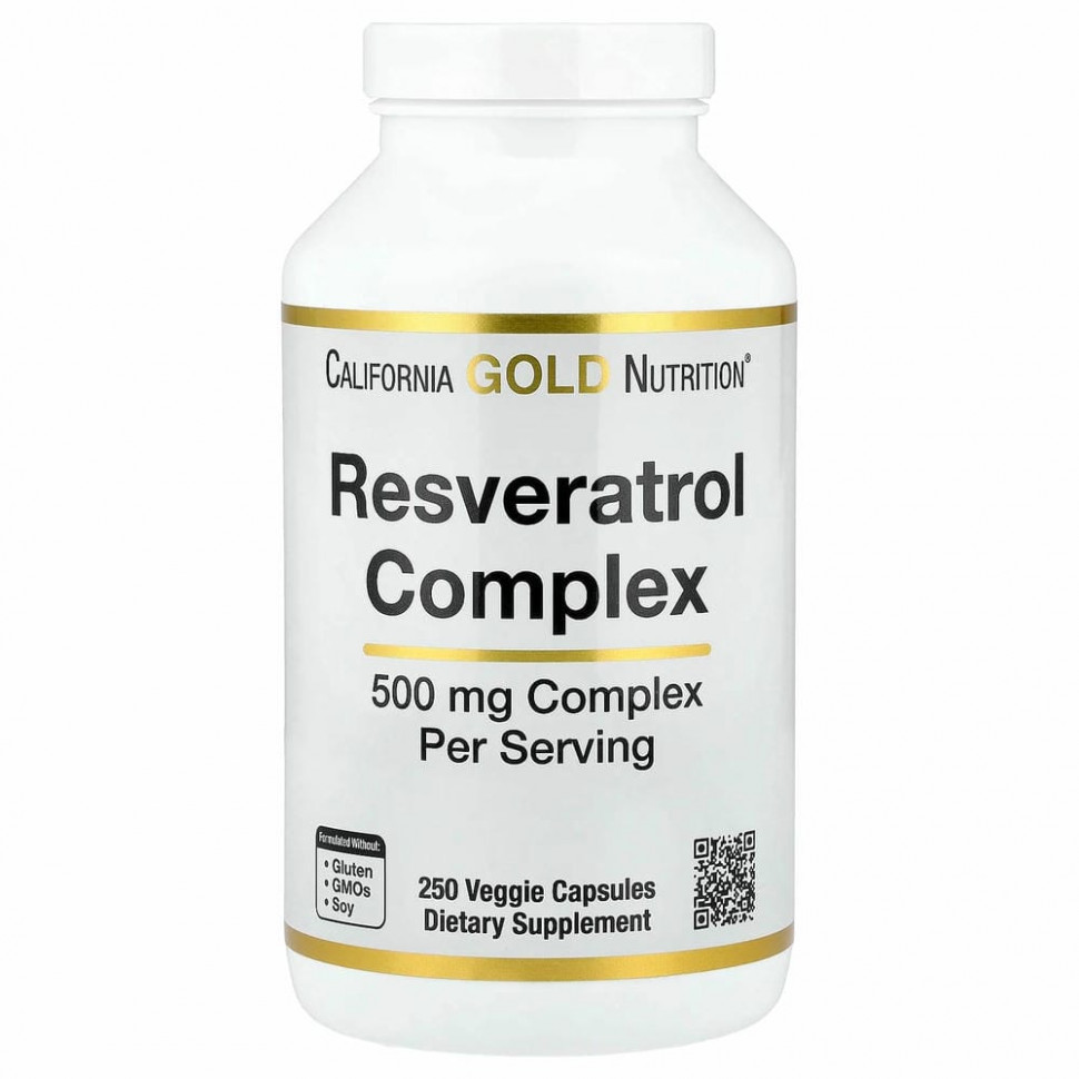 Lake Avenue Nutrition, комплекс с ресвератролом, 500 мг, 250 вегетарианских капсул