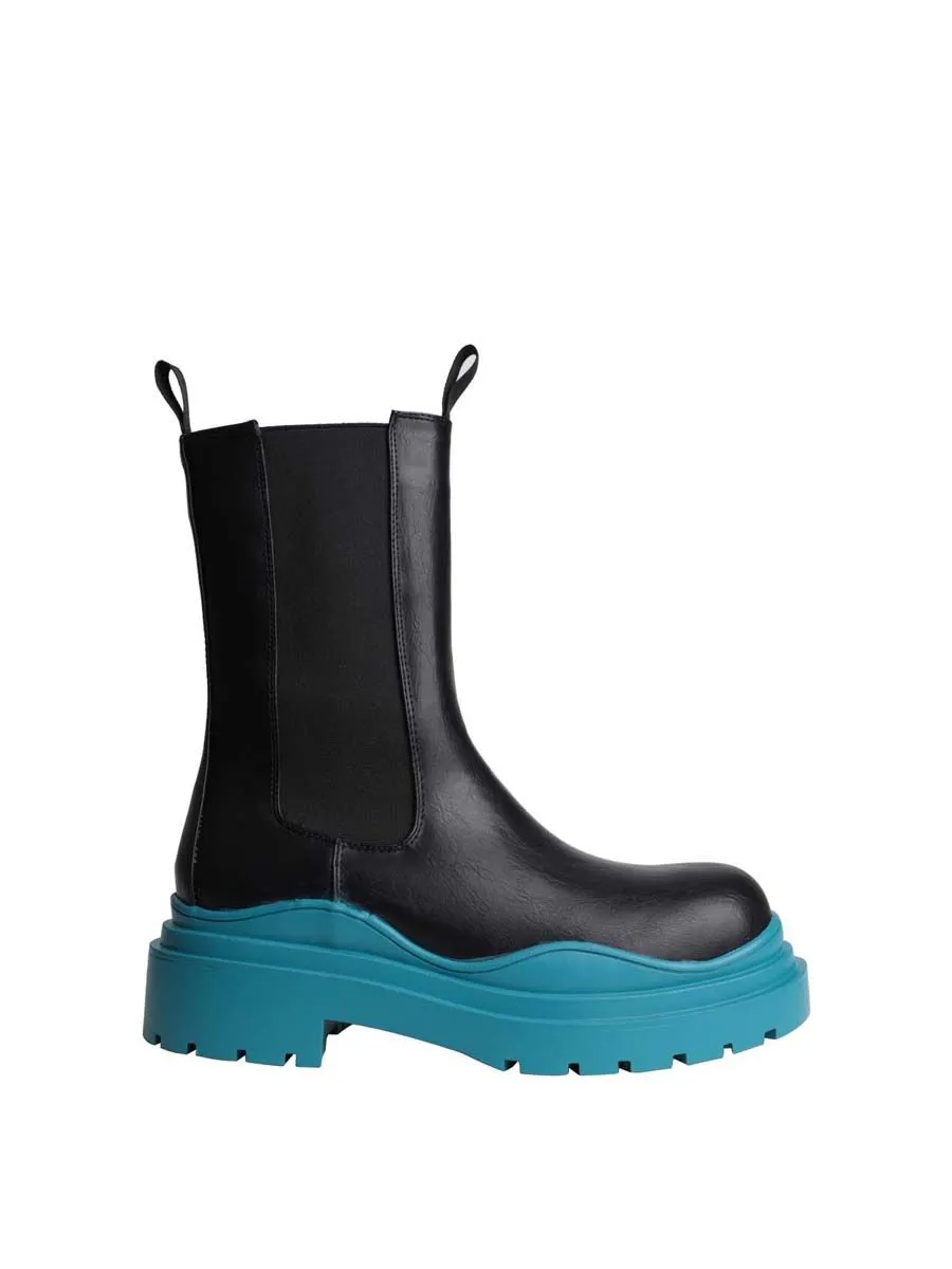 VILLAINS SF CAPELLA Boots BLACK BLUE