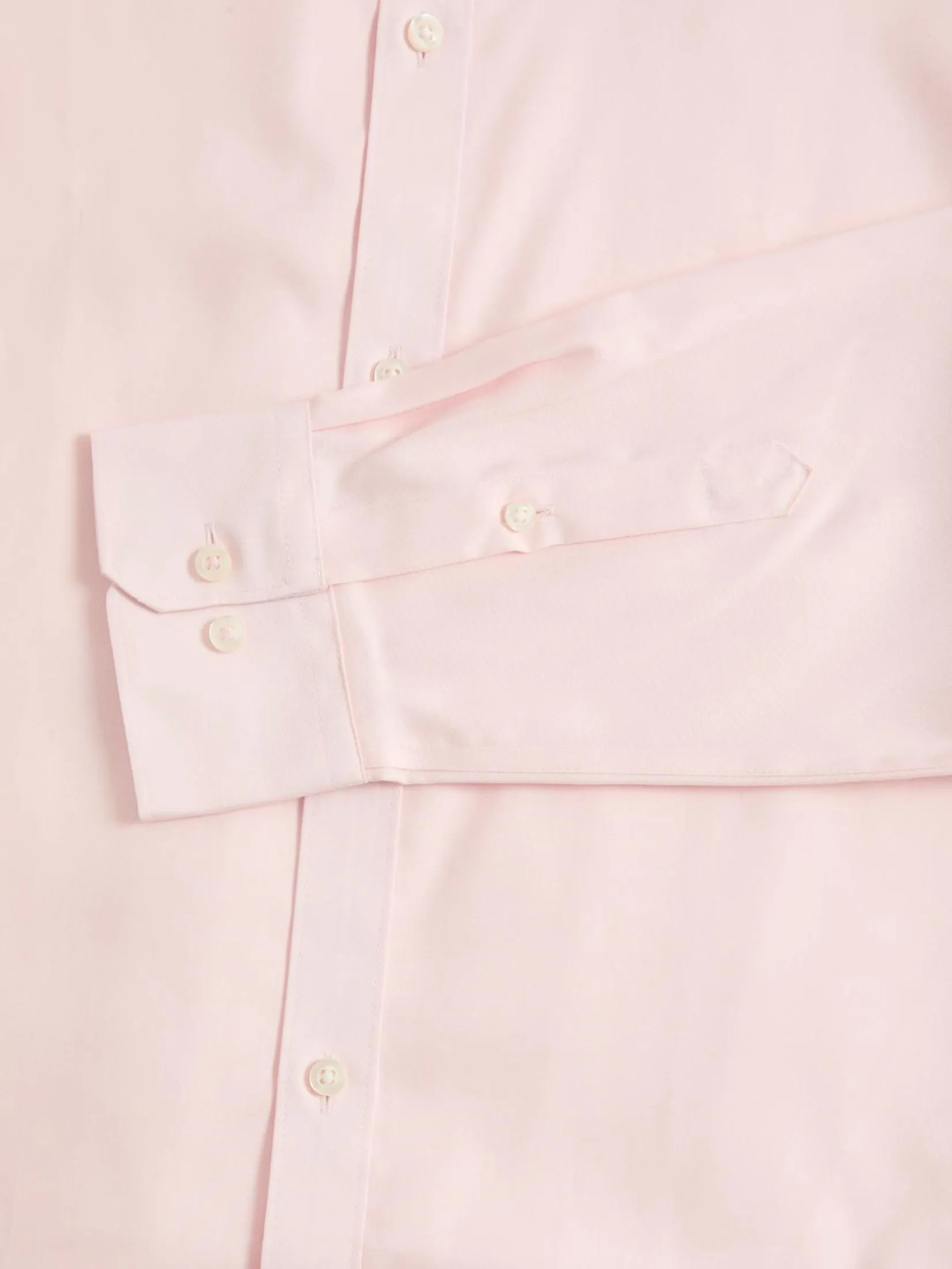 MARKS & SPENCER Men Twill Shirt Regular Fit Non Iron Pure Cotton Pale Pink