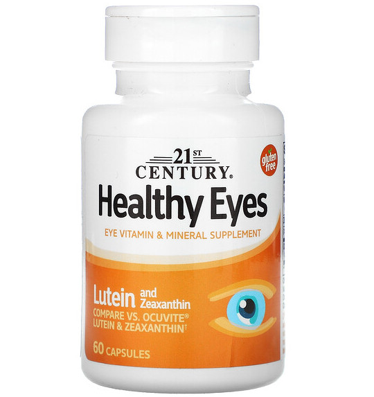 Витаминно минеральный комплекс для зрения  с лютеином и зеаксантином Healthy Eyes 21st Century 60 капсул