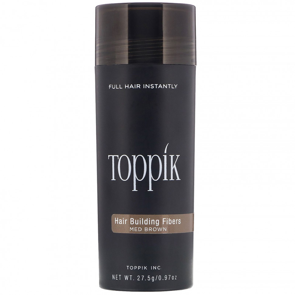 Toppik, Hair Building Fibers, волокна, оттенок коричневый, 27,5 г - TPK-01203-Светло-коричневый