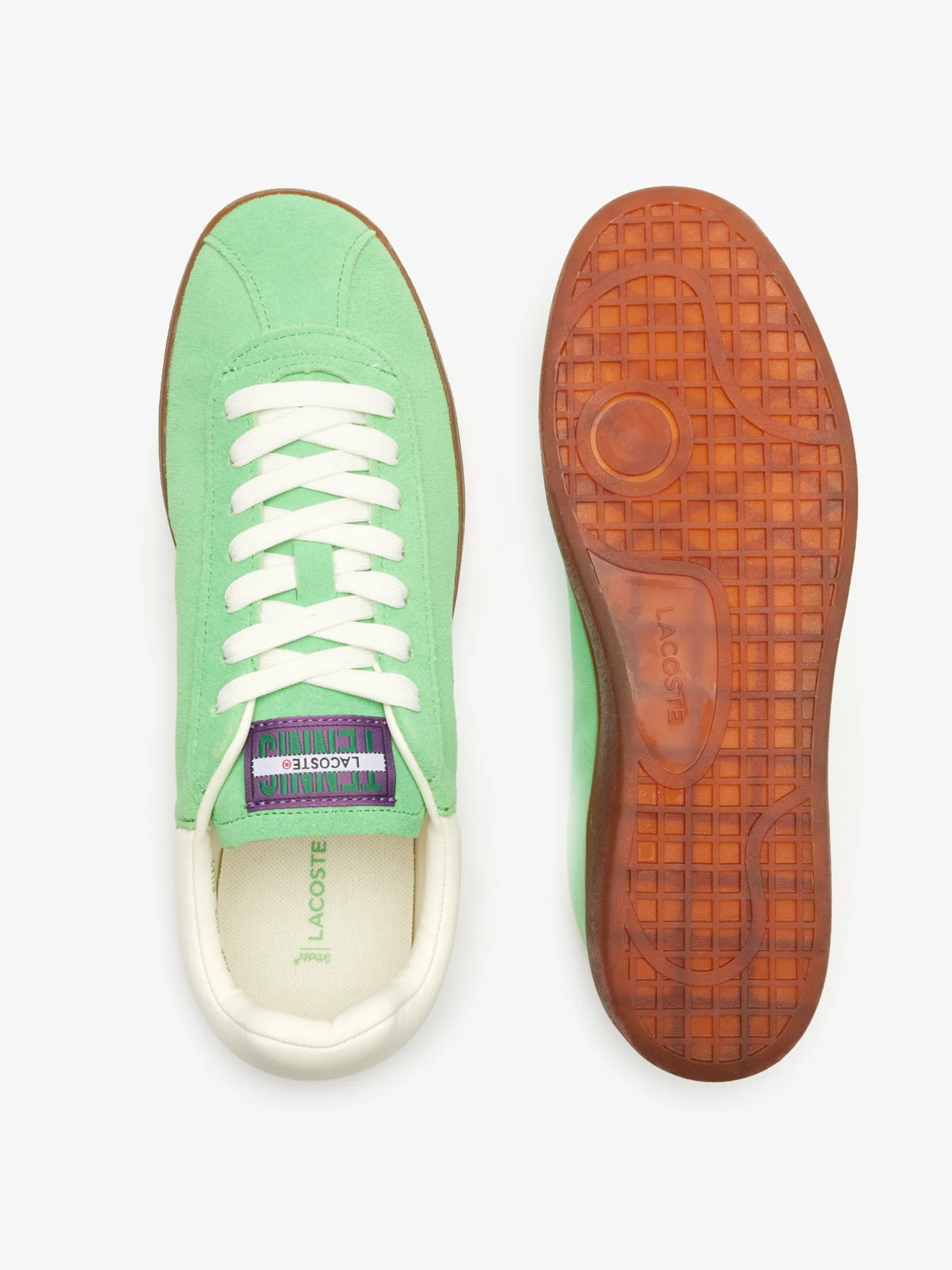 LACOSTE Men’s Baseshot Suede Trainers Green