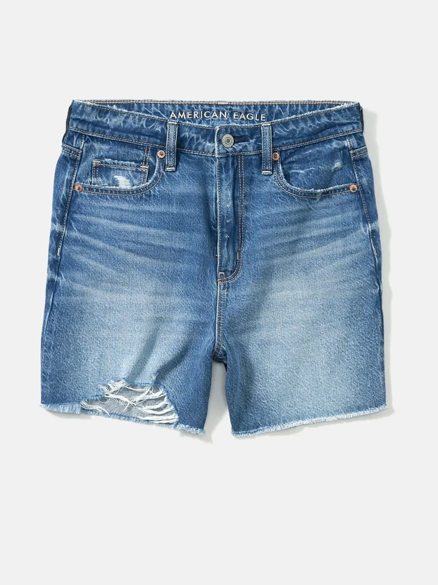 AMERICAN EAGLE WOMEN HIGHEST RISE BAGGY SHORT 909 MEDIUM TINTED