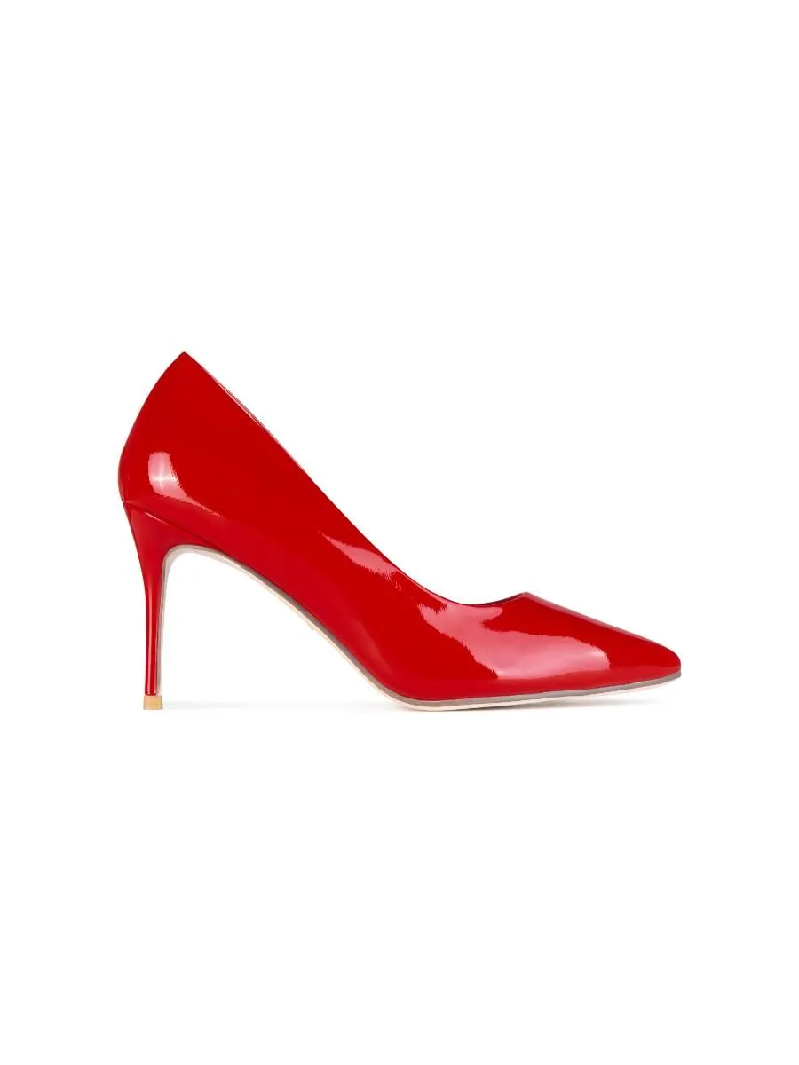 SHU WOMEN  CELEB HEELS 3.5" IN MILAN - GLOSSY CRIMSON Size - 35 EU