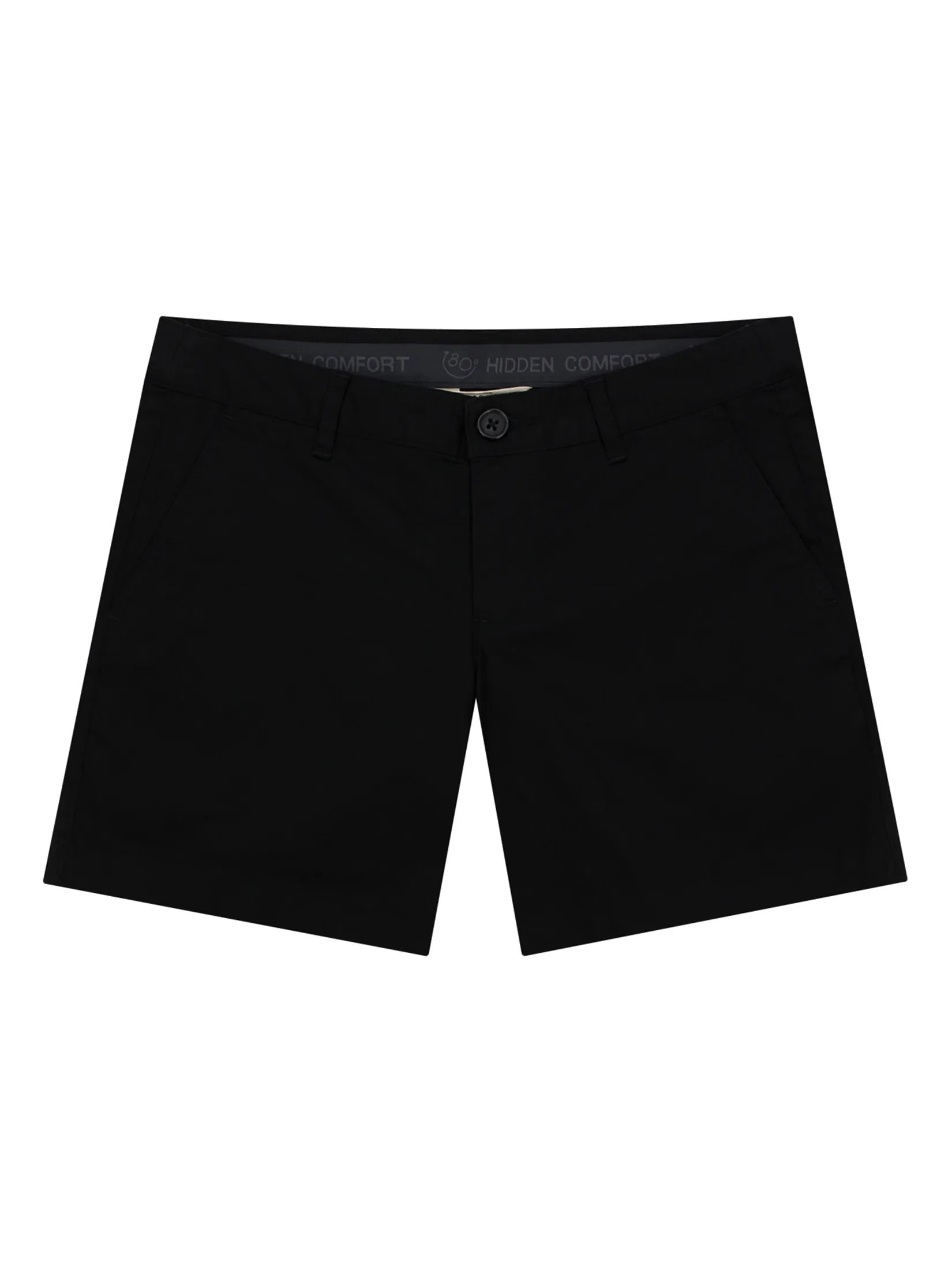 GIORDANO Women's Twill Mid-Rise Slim Fit Pocket Shorts (180 Elastic Waistband) Signature Black Size - 26 EU