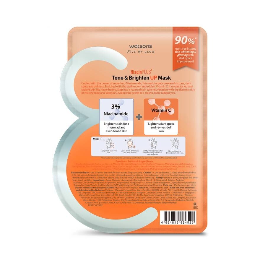 Watsons Tone Brighten Up Mask. 1sheet.