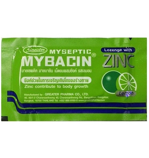 Тайские пастилки с лимоном от кашля и боли в горле Mybacin