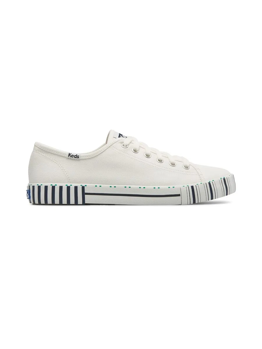 KEDS White/Navy Kickstart Tennis Stripe