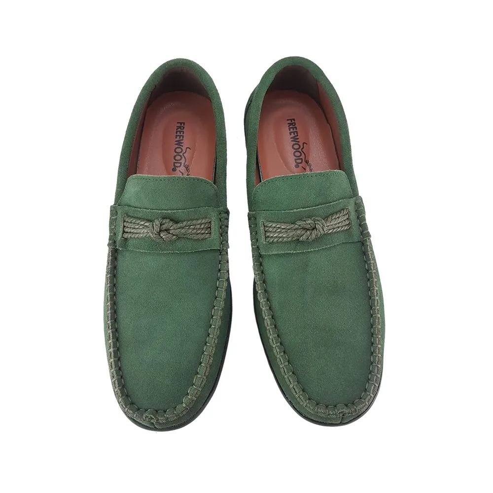 FREEWOOD SHOES Men Loafer knot-khaki green