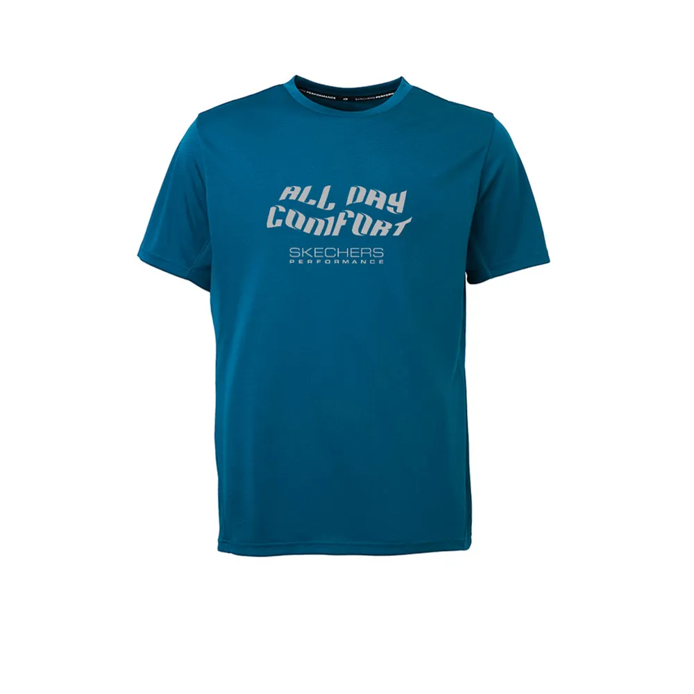 SKECHERS Urban Running: Performance Short Sleeve Tee Men Running T-Shirt Blue - SK108AP810EFTH