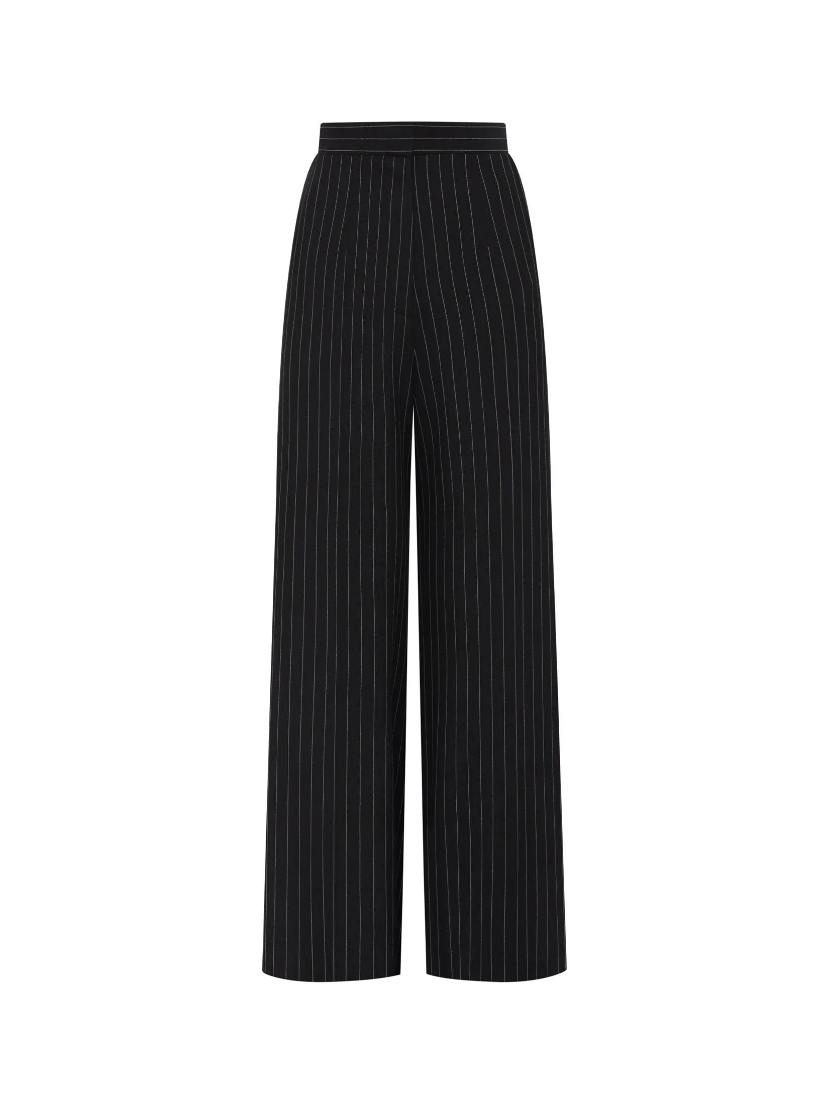 ASAVA (AW24) Pinstriped Button-cuff Women Pants Black