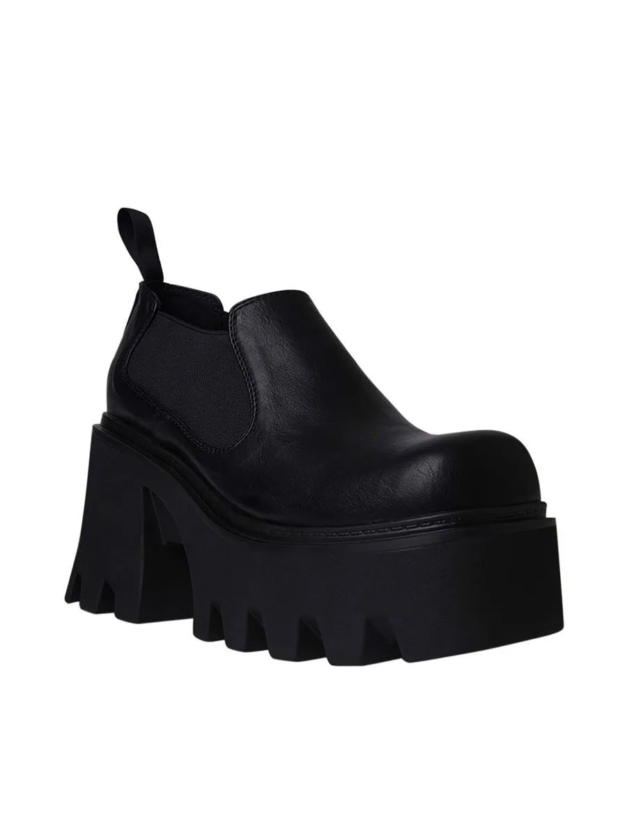 VILLAINS SF YEVA Women's Platform Chelsea Boots BLACK