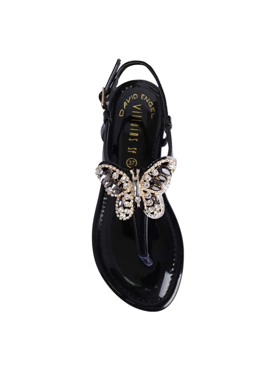 VILLAINS SF PIPER Flat Sandals BLACK