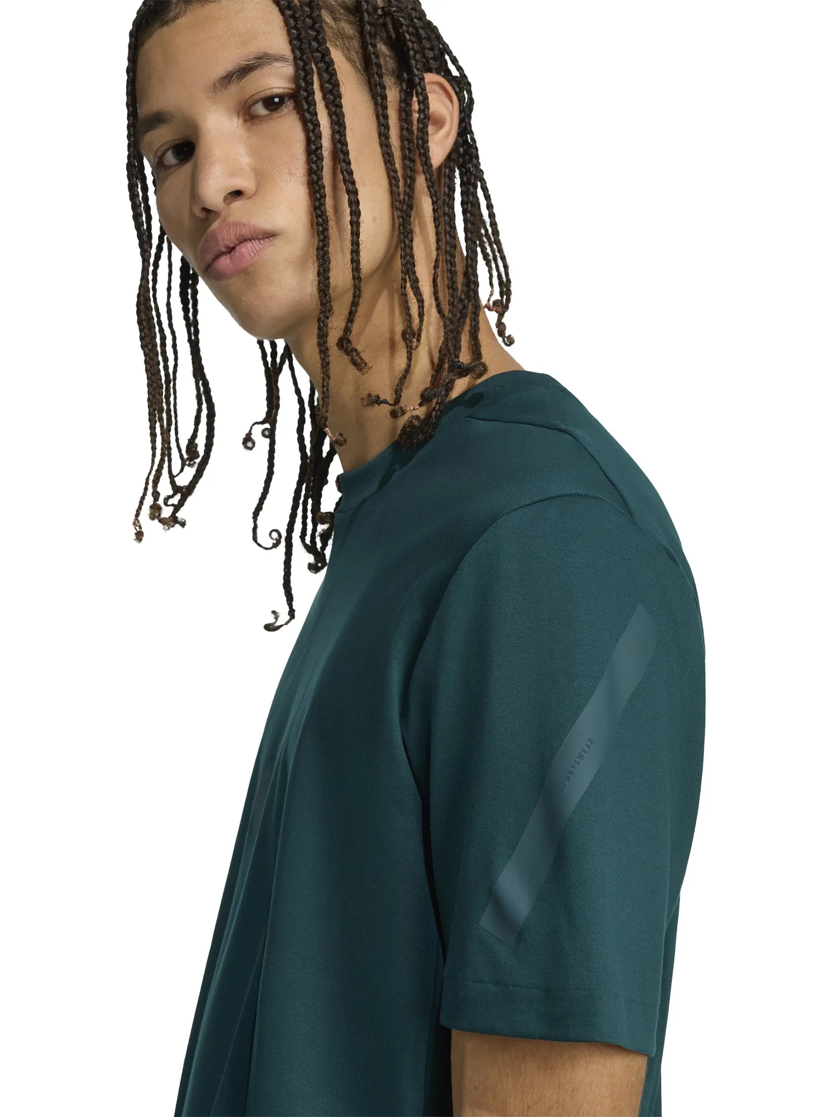 ADIDAS Men T-Shirt adidas Z.N.E. JW4736 Green / Aurora Ivy