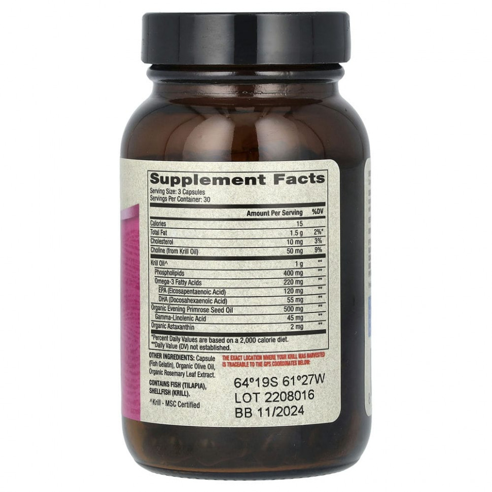 Dr. Mercola, масло антарктического криля для женщин, 90 капсул