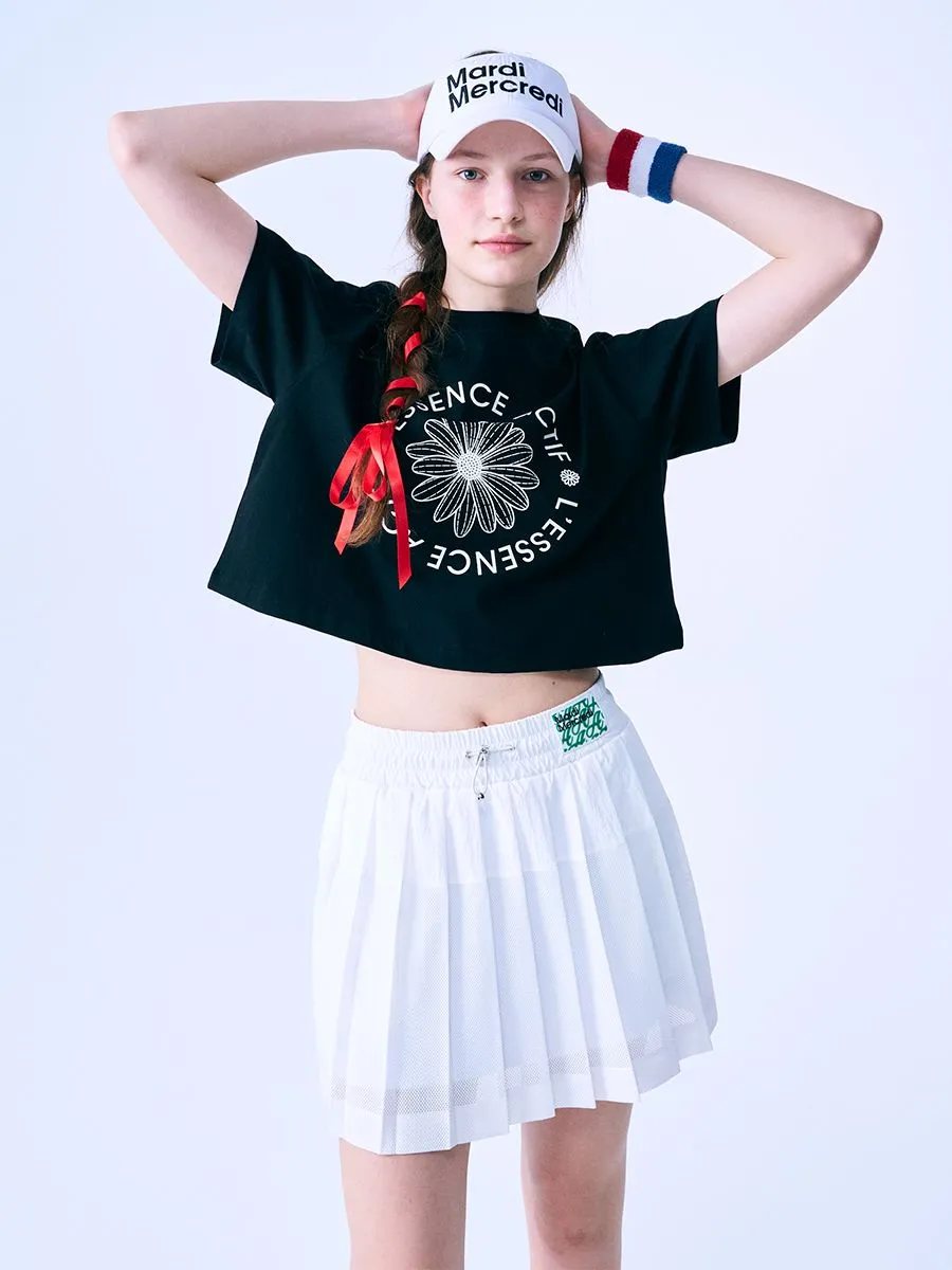 MARDI MERCREDI ACTIF Crop Tshirt Actif Emblem Black Ivory F