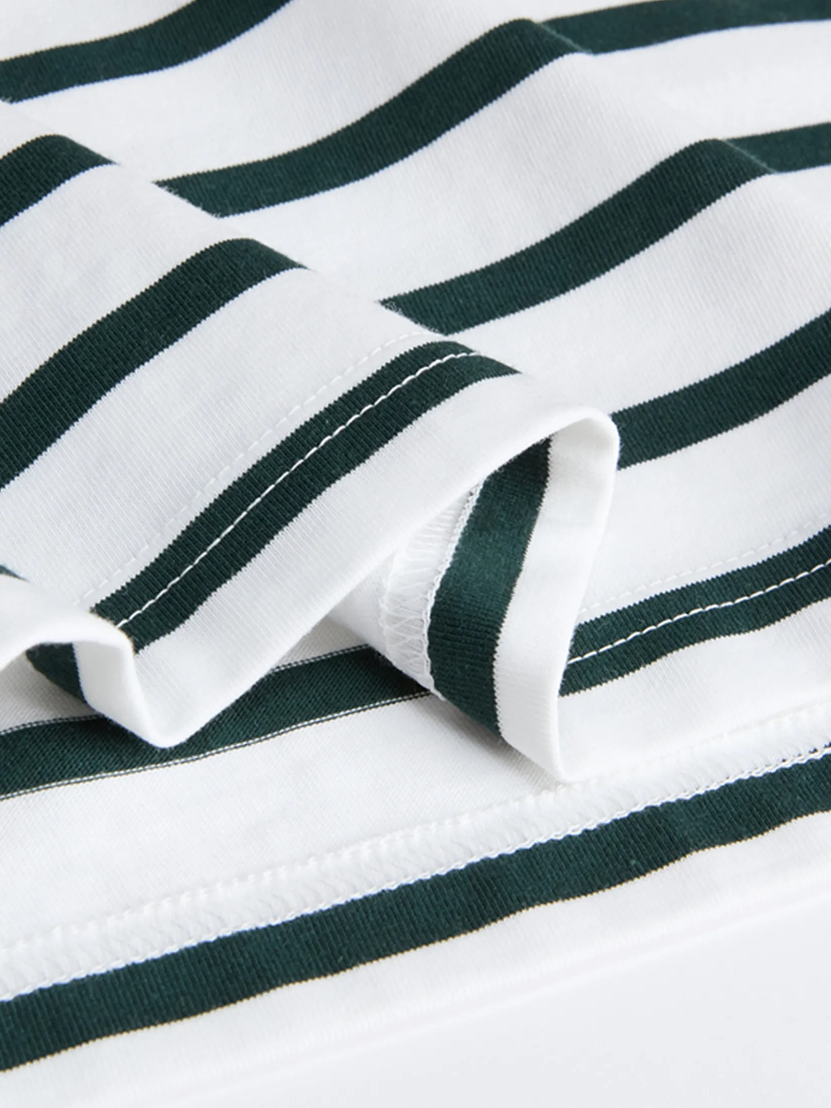 GIORDANO Men s Online Exclusive Timeless Comfort Striped T-shirt (Korea) White x Green