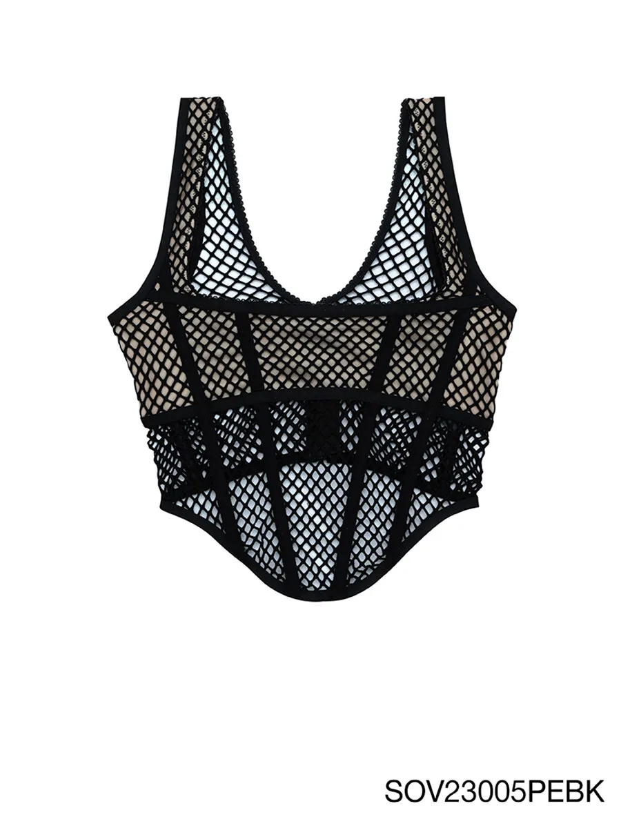 SABINA MAD MOISELLE NEO-NOSTALGIC 23 VICTORIA CORSET TANK TOP STYLE - BLACK