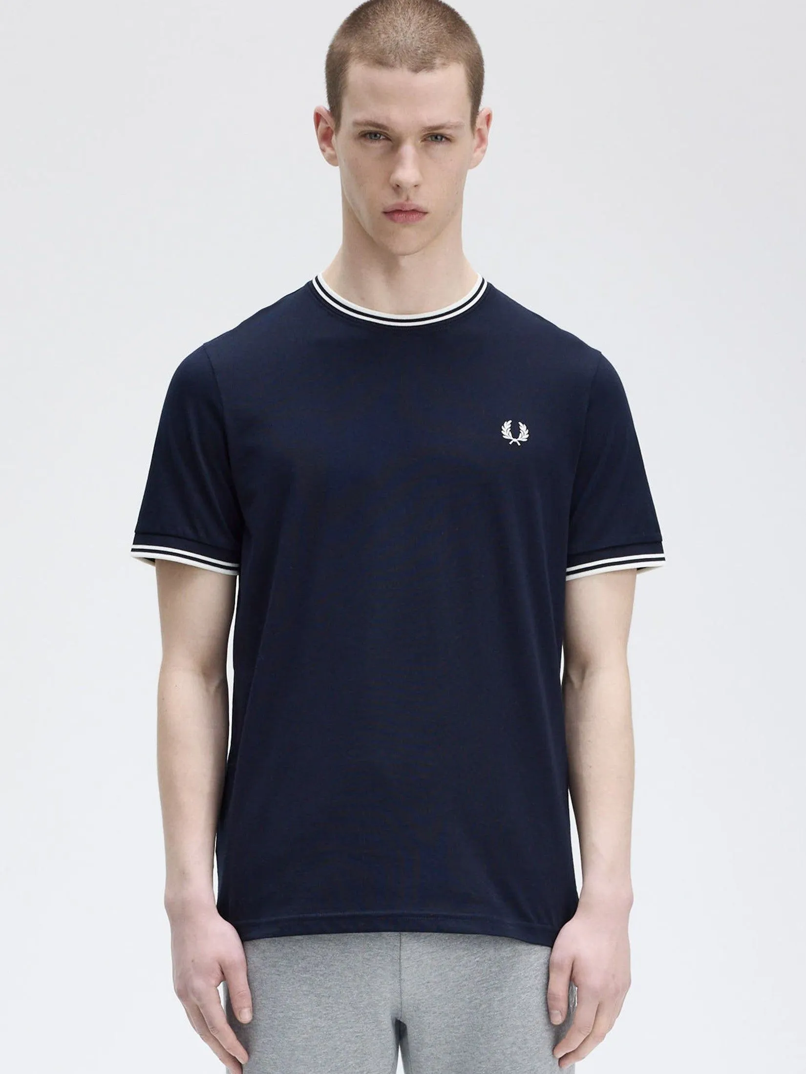 FRED PERRY Men TWINTIPPEDT-SHIRT Navy Blue