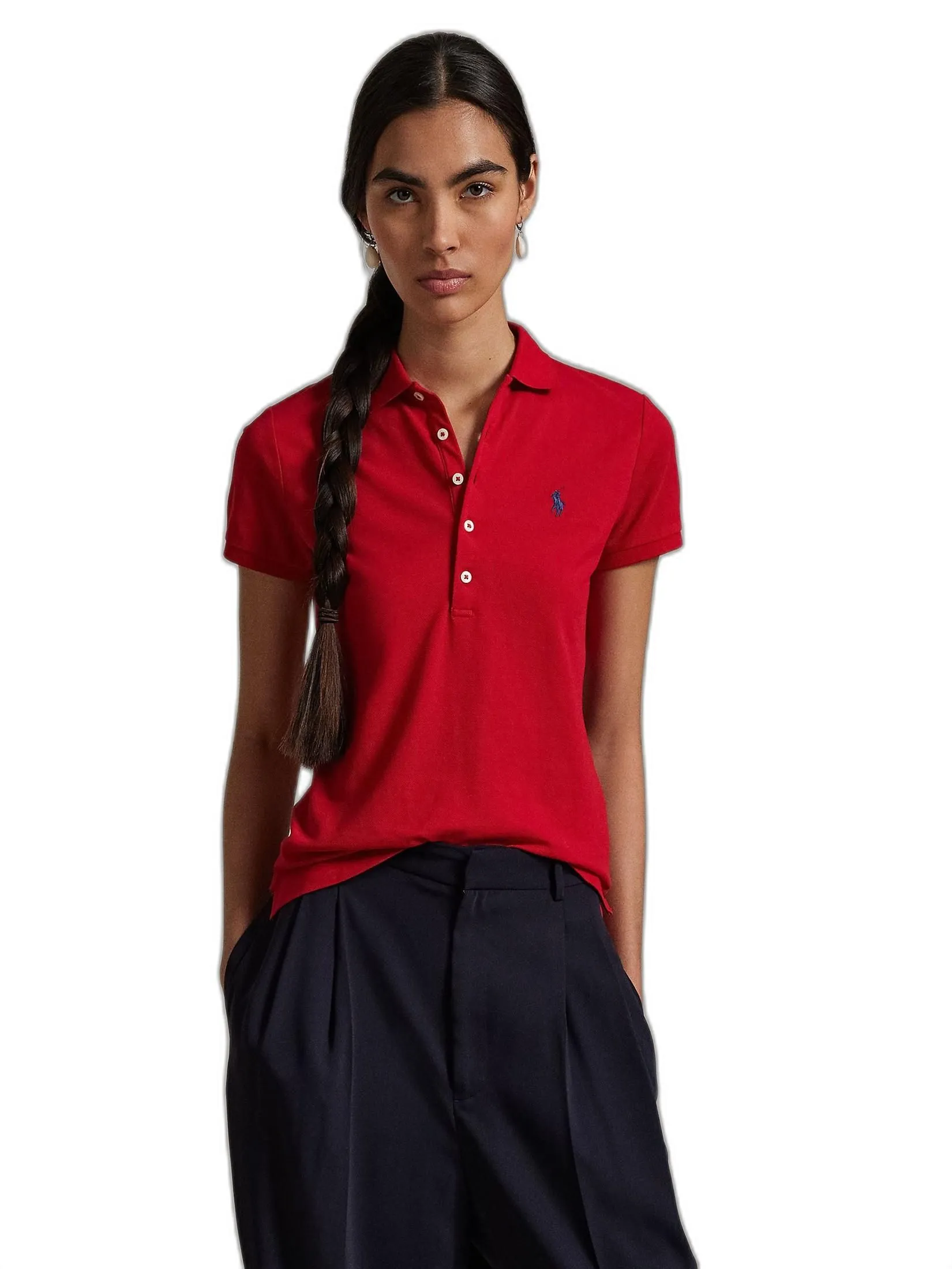POLO RALPH LAUREN POLO-Slim Fit Stretch Polo Shirt WMPOKNINCU20375 600 RED Size - L