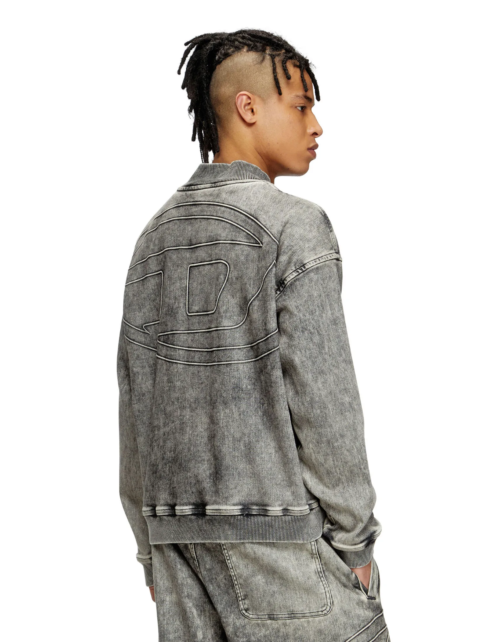 DIESEL D-CARLY-S TRACK SWEAT-SHIRT Grey