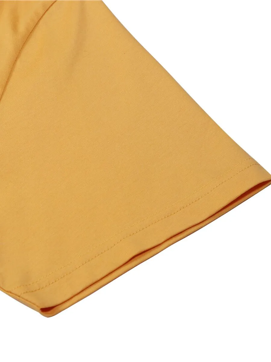 GIORDANO Men's Slim Fit Embroidery Tee (Classic Man) Jolly Yellow