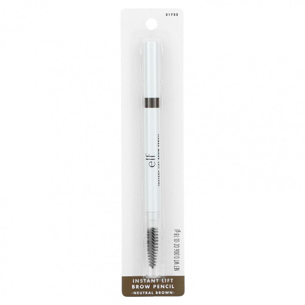 E.L.F., Карандаш для бровей Instant Lift, нейтральный коричневый, 0,18 г (0,006 унции)