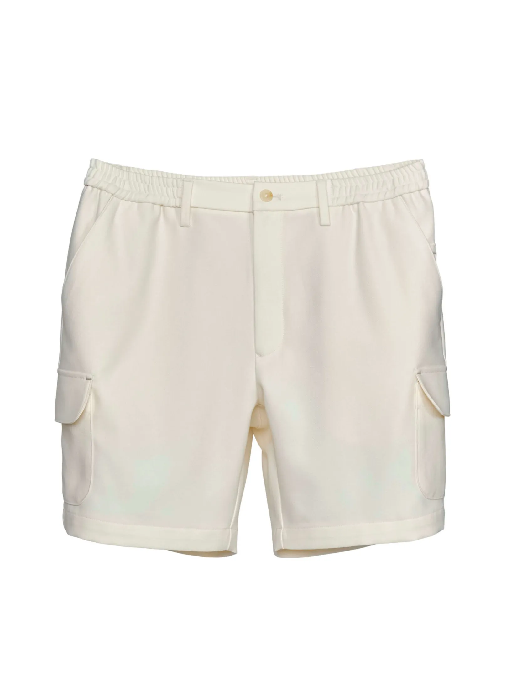 TAKEO KIKUCHI MEN WHITE LIGHT FAUX DENIM CARGO SHORTS PANTS