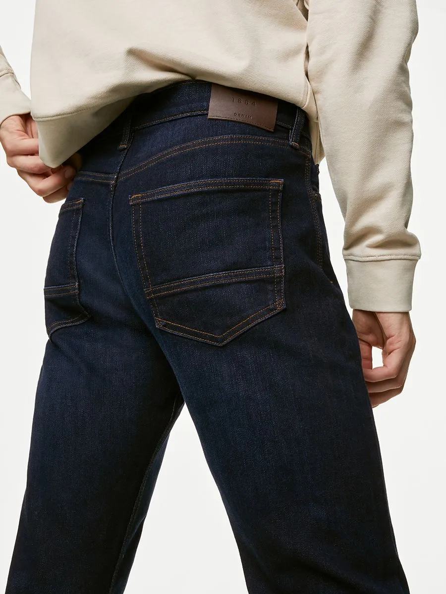 MARKS & SPENCER Men Straight Leg Jeans Slim Fit 360 Flex Indigo