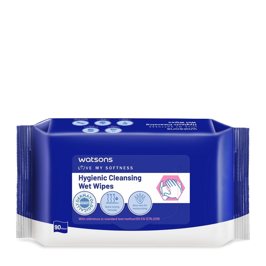 Watsons Hygienic Cleansing Wet Wipes 90s.
