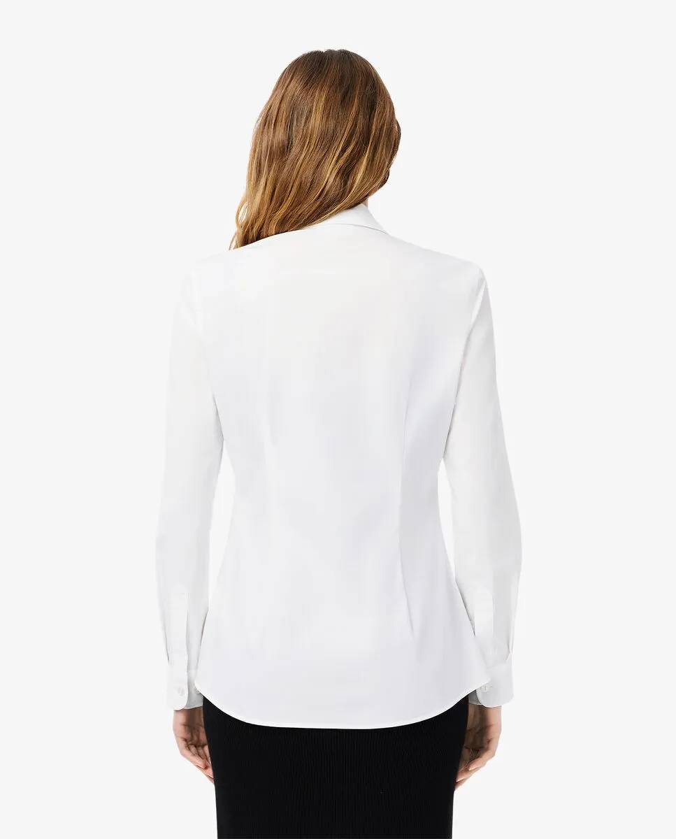 LACOSTE Slim Fit Stretch Poplin Shirt White