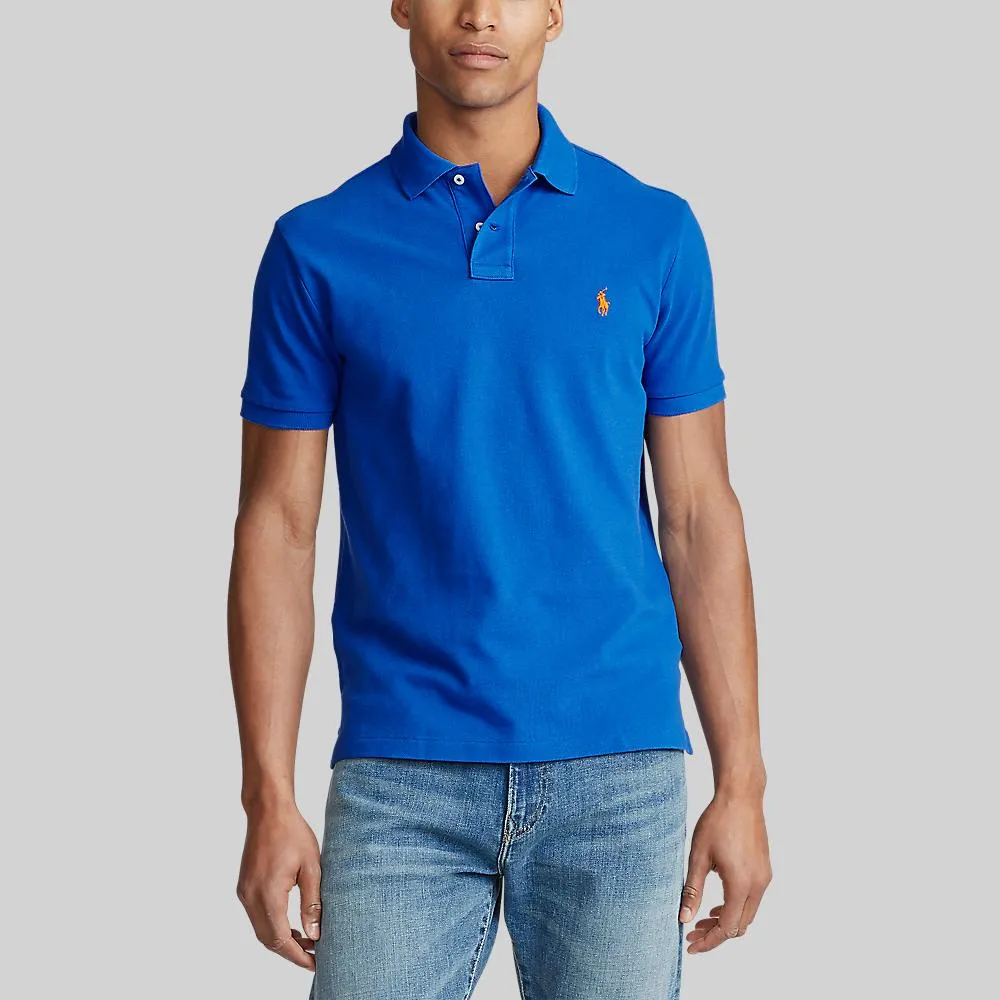POLO RALPH LAUREN Custom Slim Fit Mesh Polo Blue MNPOKNI1N820489 Size - M